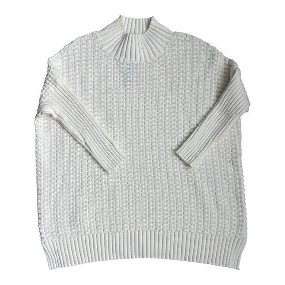 French Connection Mozart Popcorn High Neck Jumper Winter White Size S - Picture 5 of 7